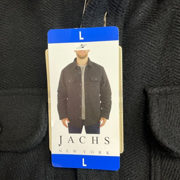 NEW Jachs New York Men's Size L Wool Blend Shirt Jacket Black Sherpa Lining - Picture 7 of 10